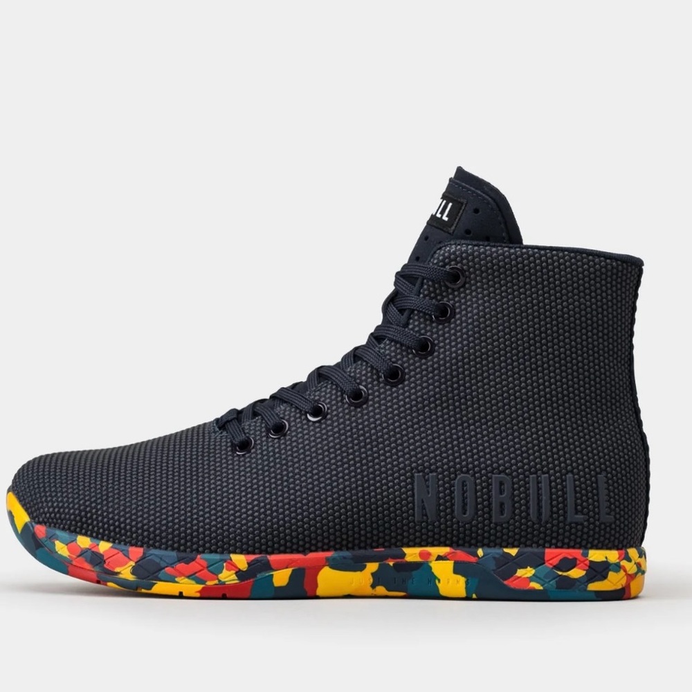 NOBULL OUTWORK High Top Shoe Trainer M 8 W 9.5 Ink Wild Marigold